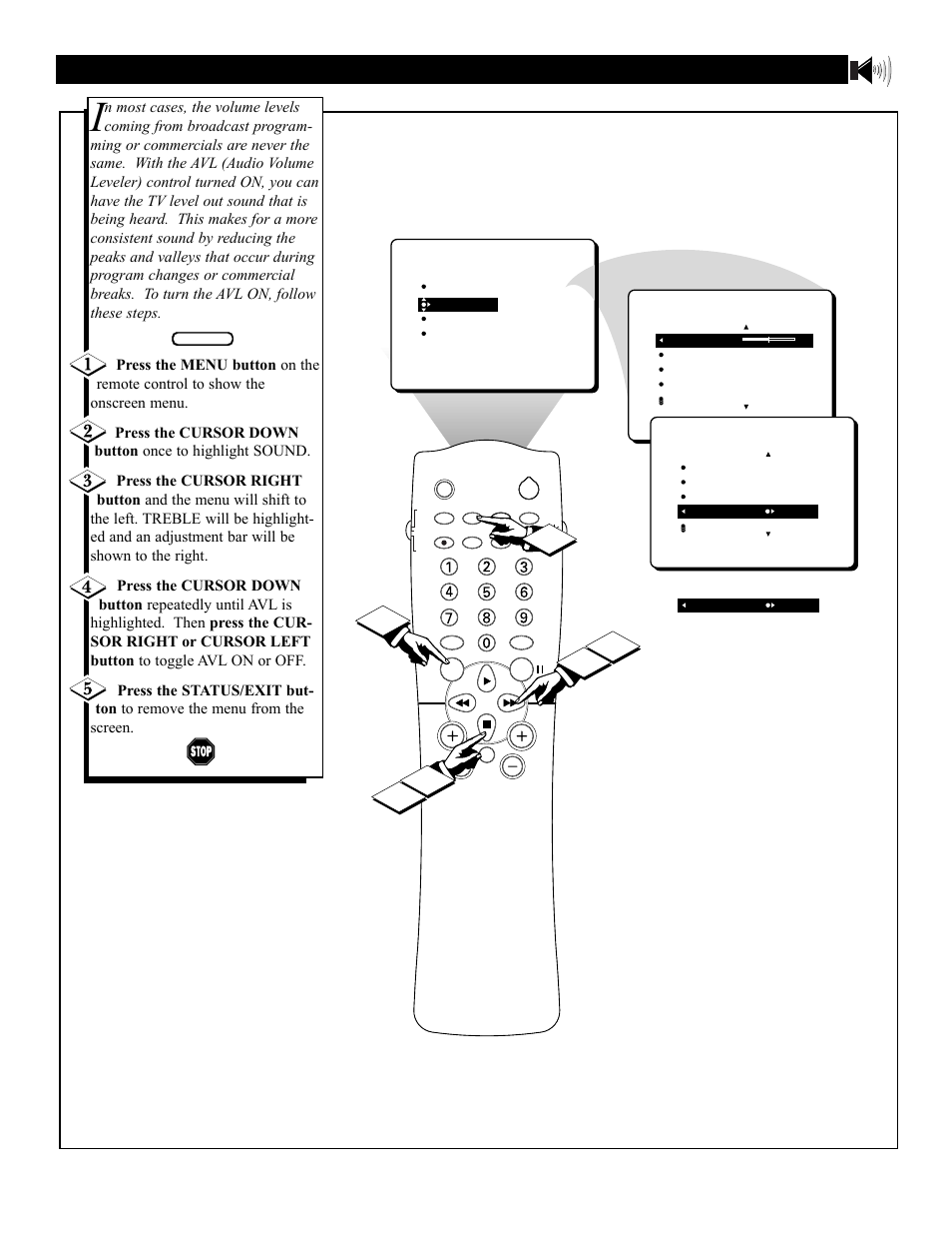 Avl (a, Ound, Sing the | Udio, Olume, Eveler | Philips 27PT31B User Manual | Page 30 / 52