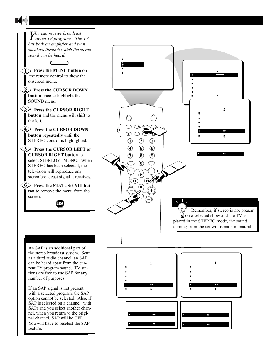 Ound, Etting the, Tereo and | Philips 27PT31B User Manual | Page 32 / 52
