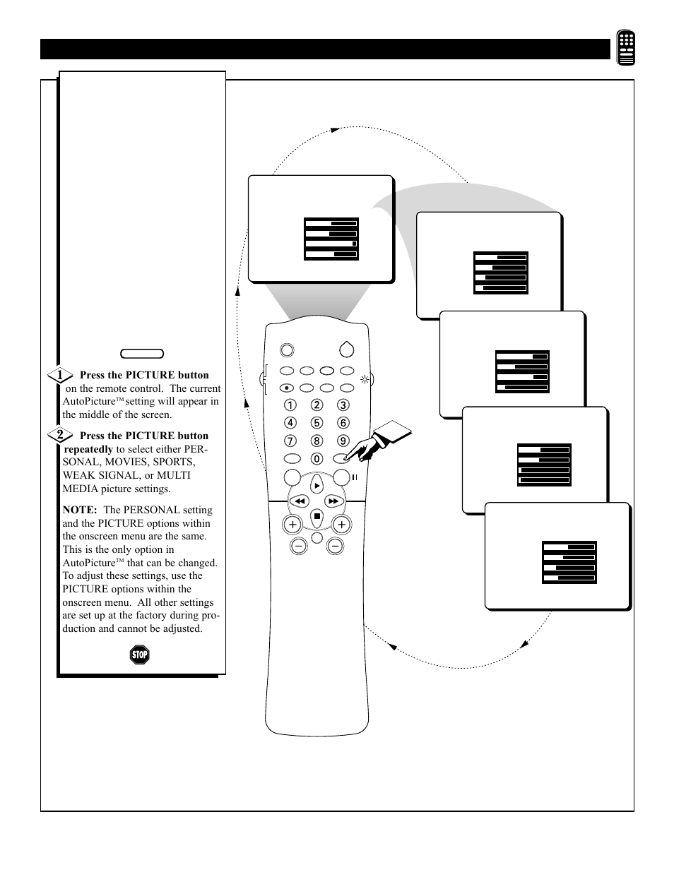 Emote, Ontrol, Sing | Icture | Philips 27PT31B User Manual | Page 39 / 52