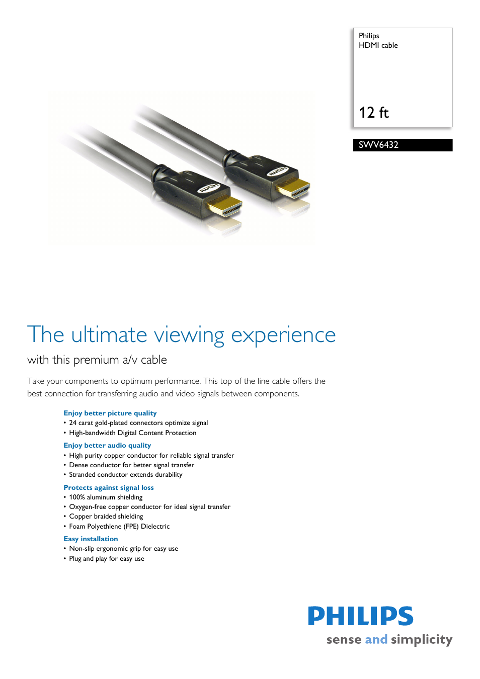 Philips SWV6432-37 User Manual | 2 pages