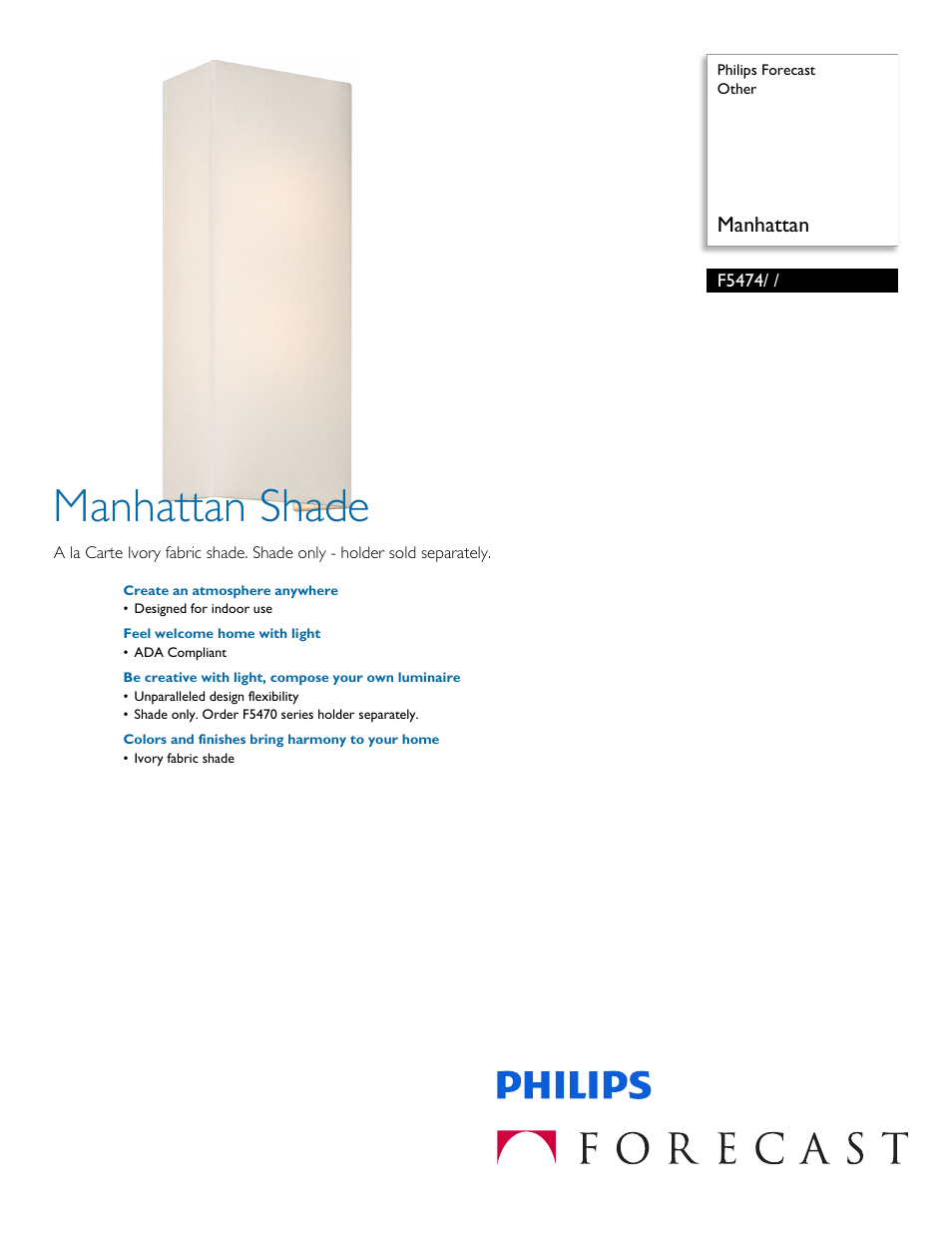 Philips F5474 User Manual | 2 pages