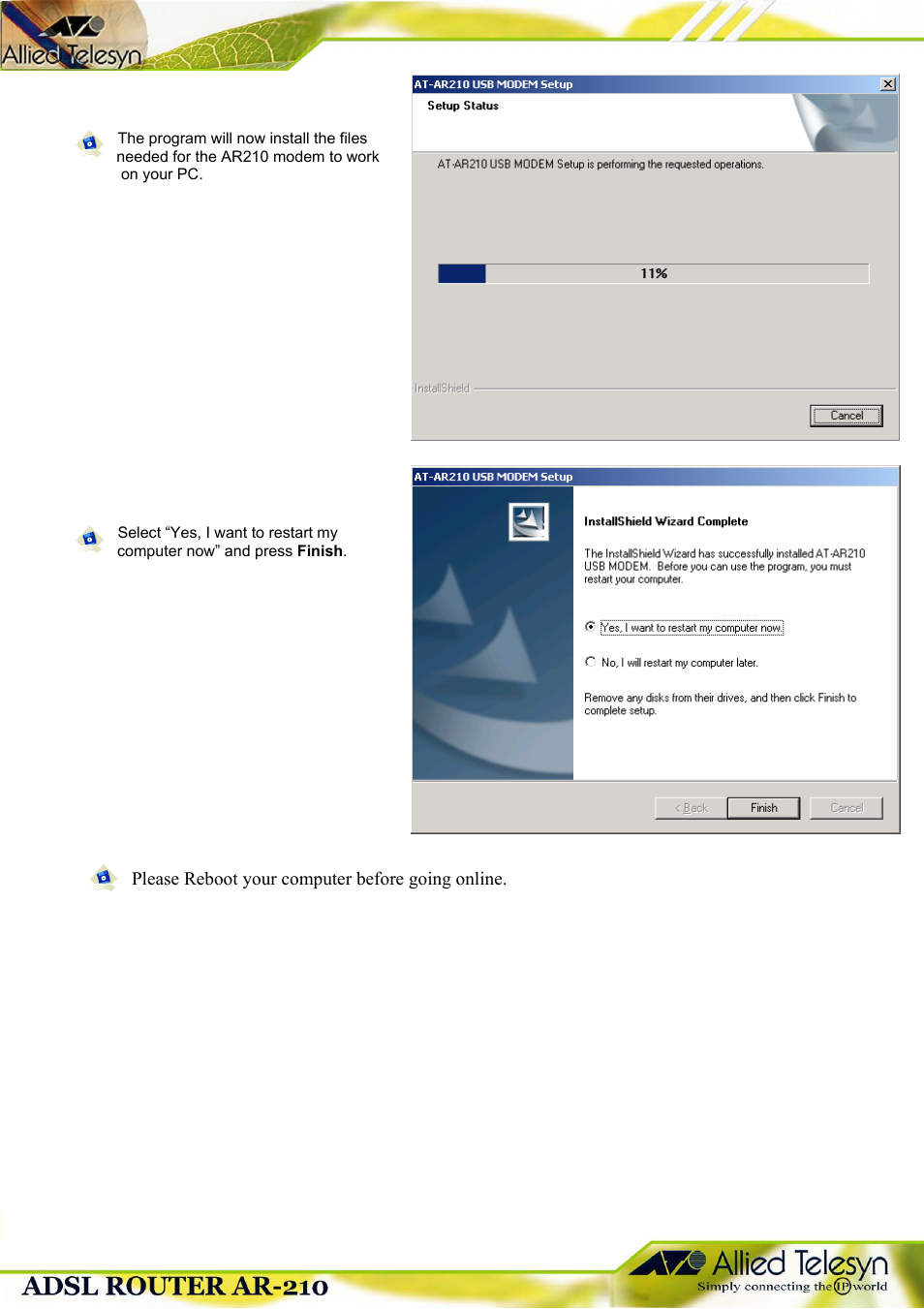 Allied Telesis 210 User Manual | Page 5 / 8