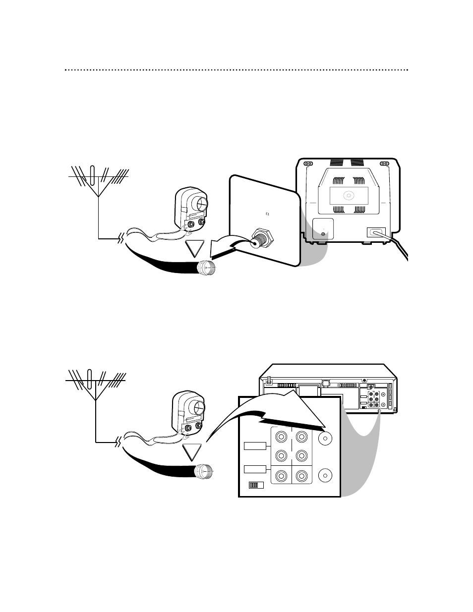 6 hookups without a cable box, Disconnect the antenna or cable from your tv | Philips VRX462AT99 User Manual | Page 6 / 64