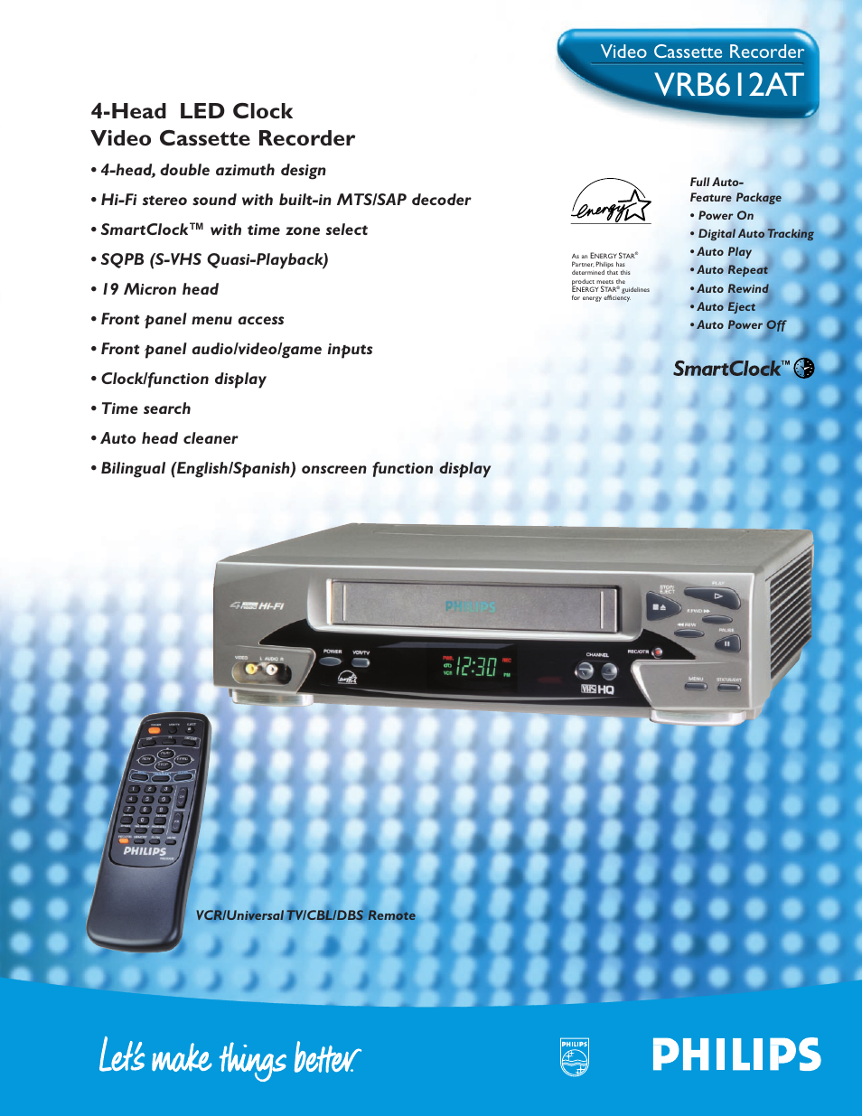 Philips VRB612AT99 User Manual | 2 pages