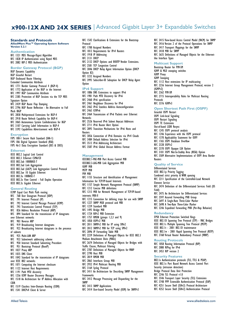 Allied Telesis x900-12x User Manual | Page 3 / 5