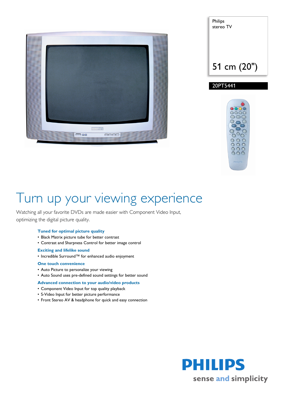 Philips 20PT5441-37 User Manual | 2 pages