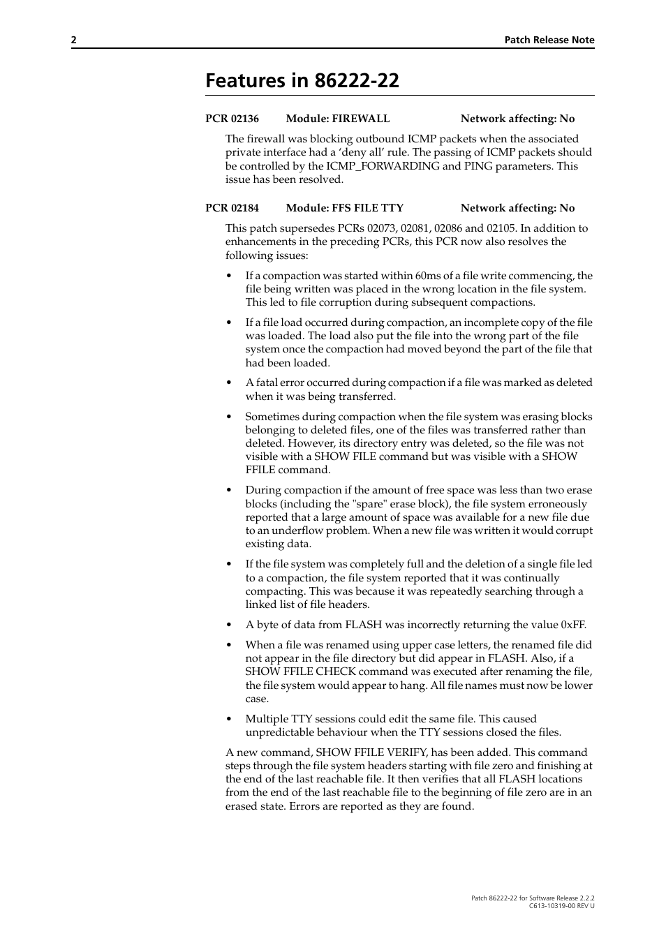 Features in 86222-22 | Allied Telesis R800 Series User Manual | Page 2 / 30
