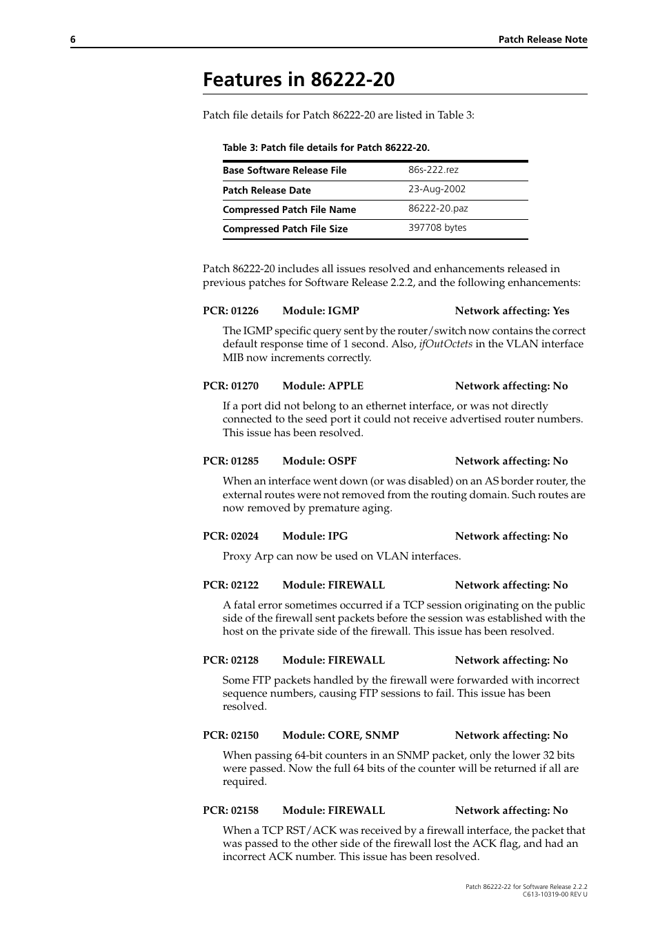 Features in 86222-20 | Allied Telesis R800 Series User Manual | Page 6 / 30