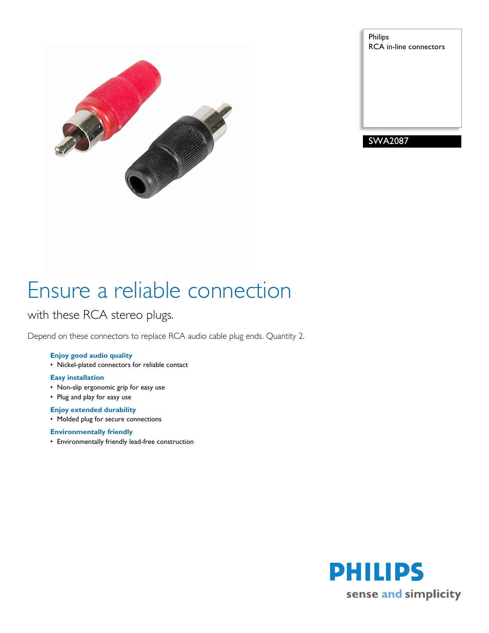 Philips SWA2087-17 User Manual | 2 pages