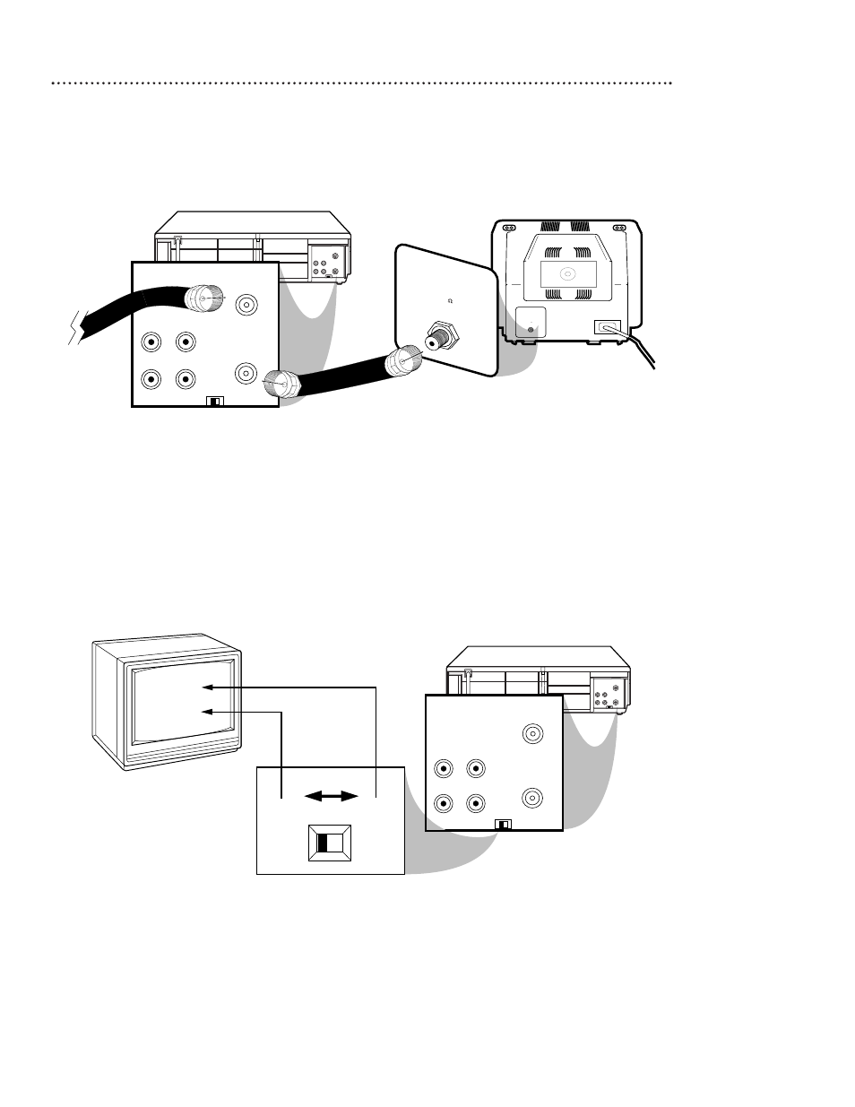 Ch3 ch4, Ch3 / ch4 switch, Plug in the tv and the vcr | Philips VR201BMG User Manual | Page 7 / 44