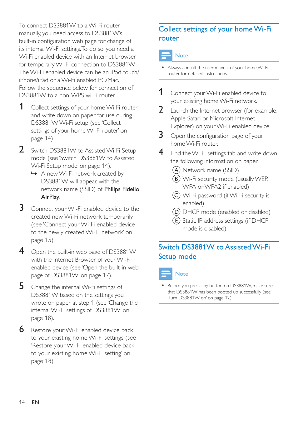 Philips DS3881W-37 User Manual | Page 14 / 28