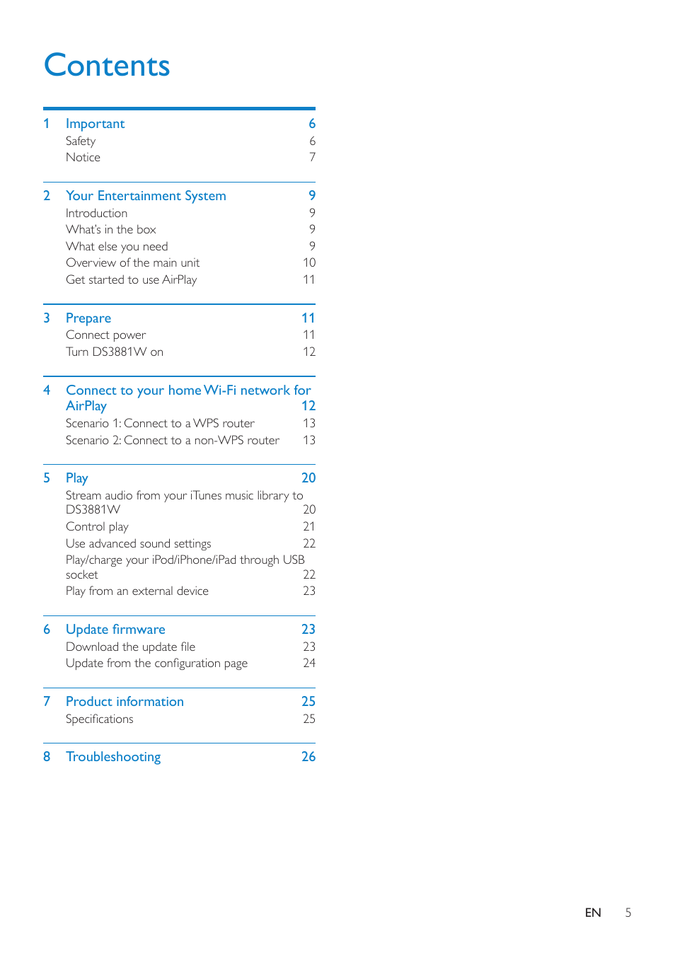 Philips DS3881W-37 User Manual | Page 5 / 28