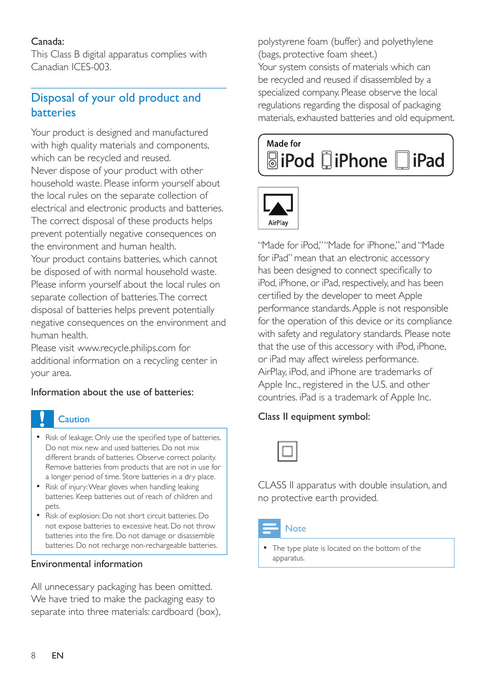 Philips DS3881W-37 User Manual | Page 8 / 28