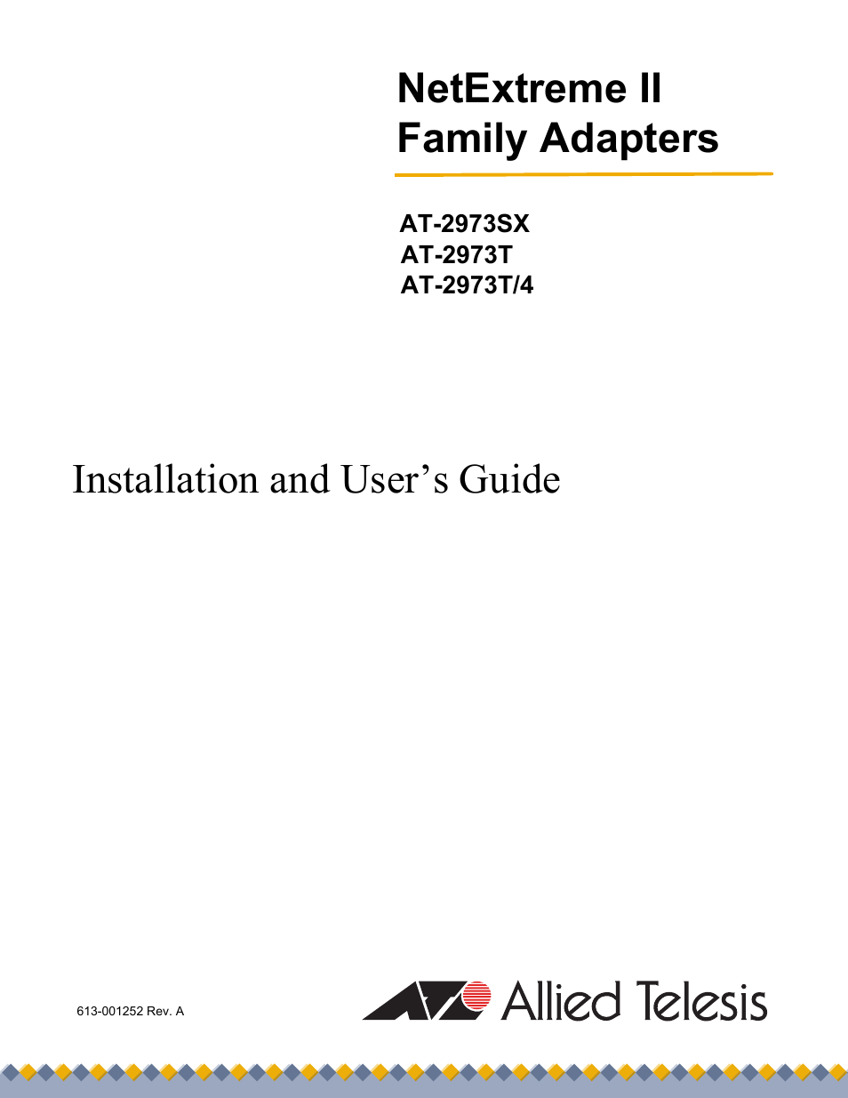 Allied Telesis NETEXTREME II AT-2973SX User Manual | 176 pages