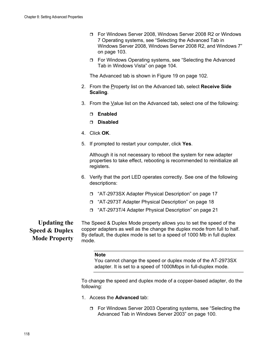 Updating the speed & duplex mode property | Allied Telesis NETEXTREME II AT-2973SX User Manual | Page 118 / 176