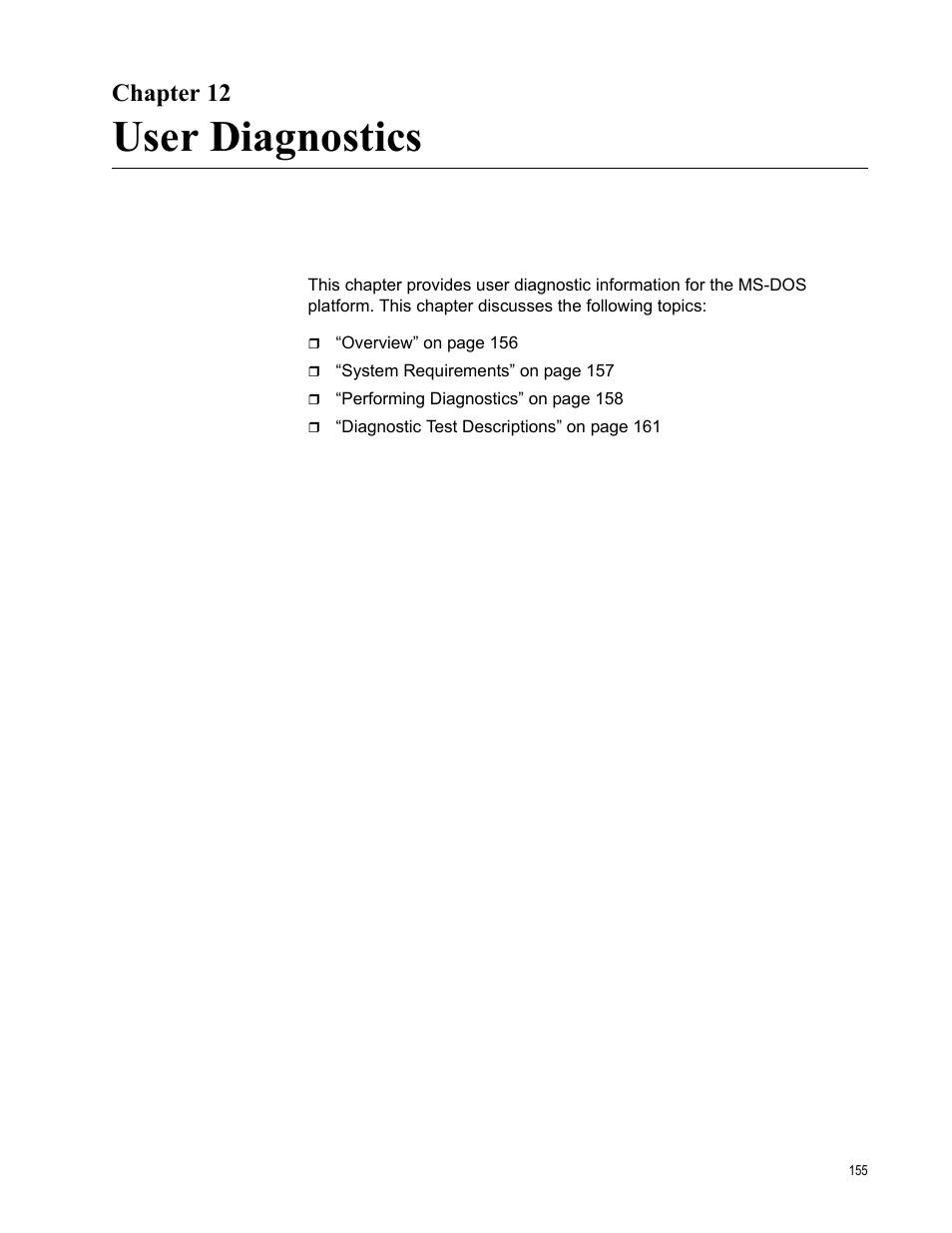 Chapter 12, User diagnostics | Allied Telesis NETEXTREME II AT-2973SX User Manual | Page 155 / 176