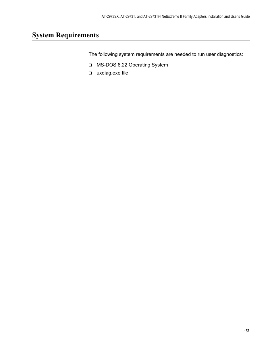 System requirements | Allied Telesis NETEXTREME II AT-2973SX User Manual | Page 157 / 176