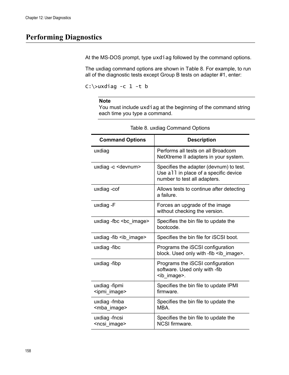 Performing diagnostics | Allied Telesis NETEXTREME II AT-2973SX User Manual | Page 158 / 176