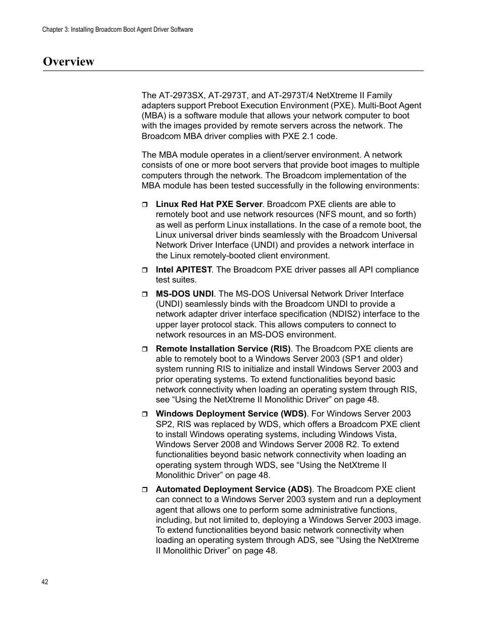 Overview | Allied Telesis NETEXTREME II AT-2973SX User Manual | Page 42 / 176