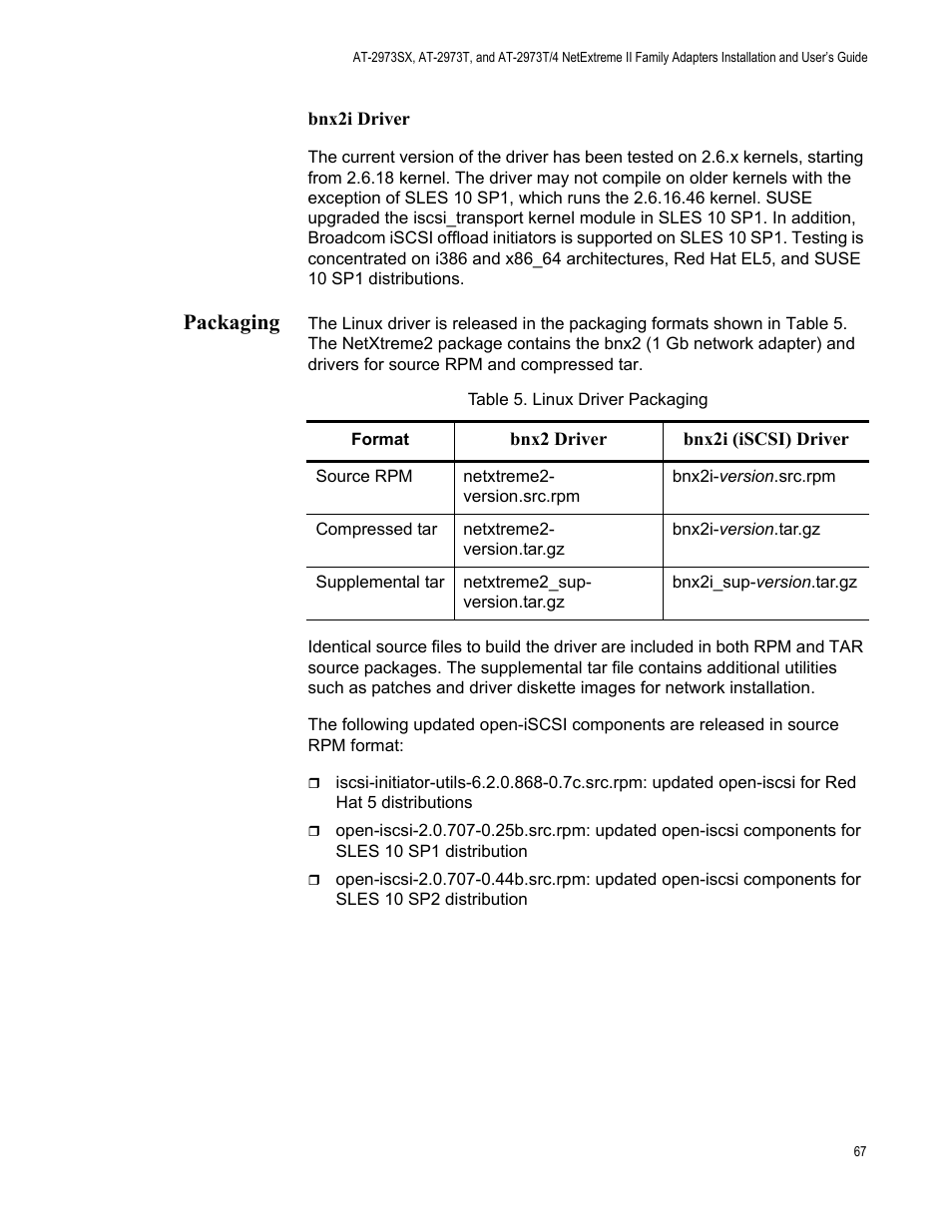 Packaging | Allied Telesis NETEXTREME II AT-2973SX User Manual | Page 67 / 176