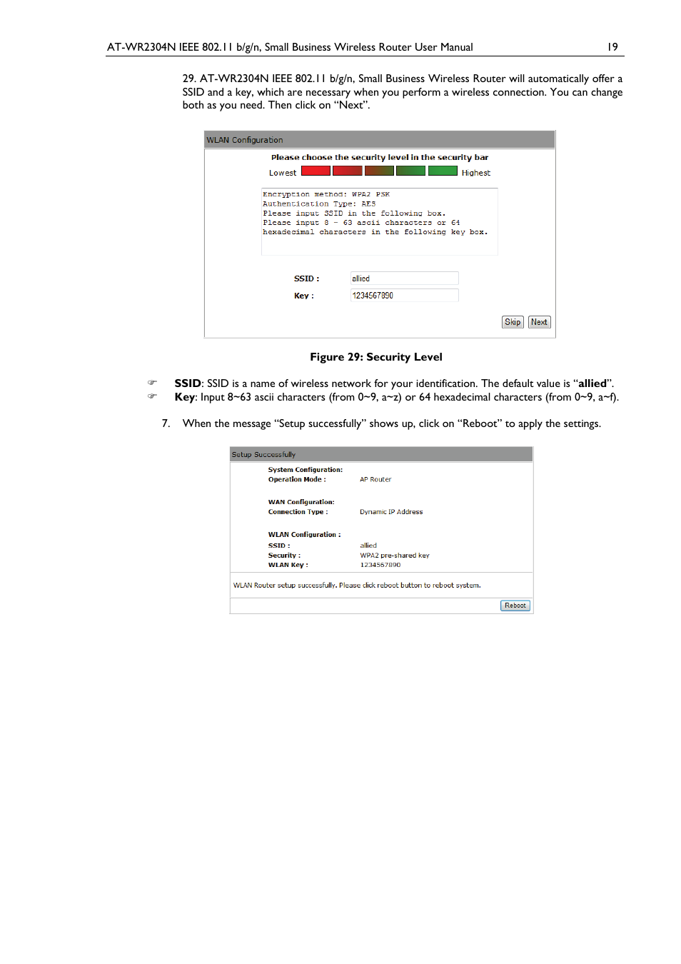Figure 29: security level | Allied Telesis AT-WR2304N User Manual | Page 29 / 67