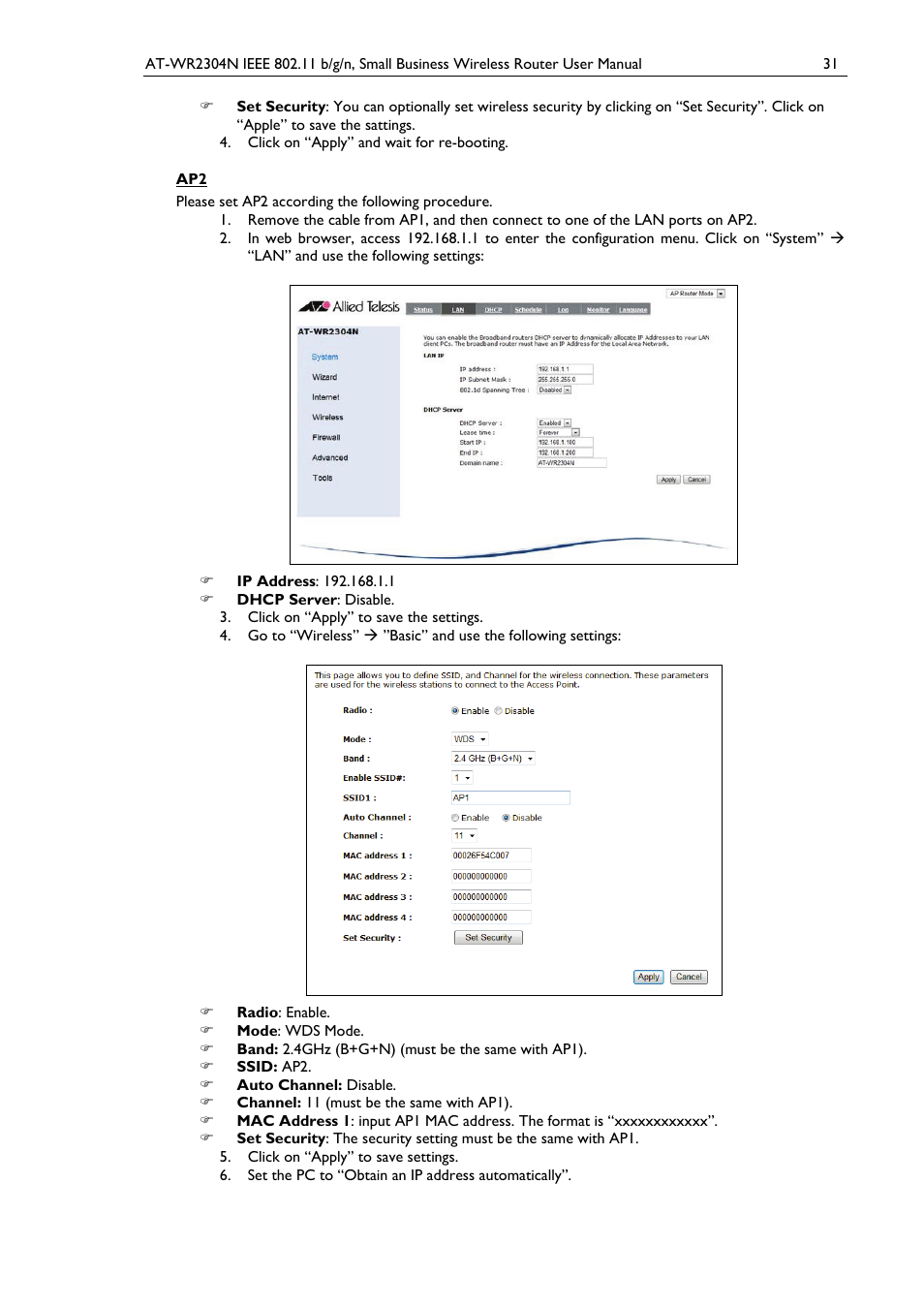 Allied Telesis AT-WR2304N User Manual | Page 41 / 67