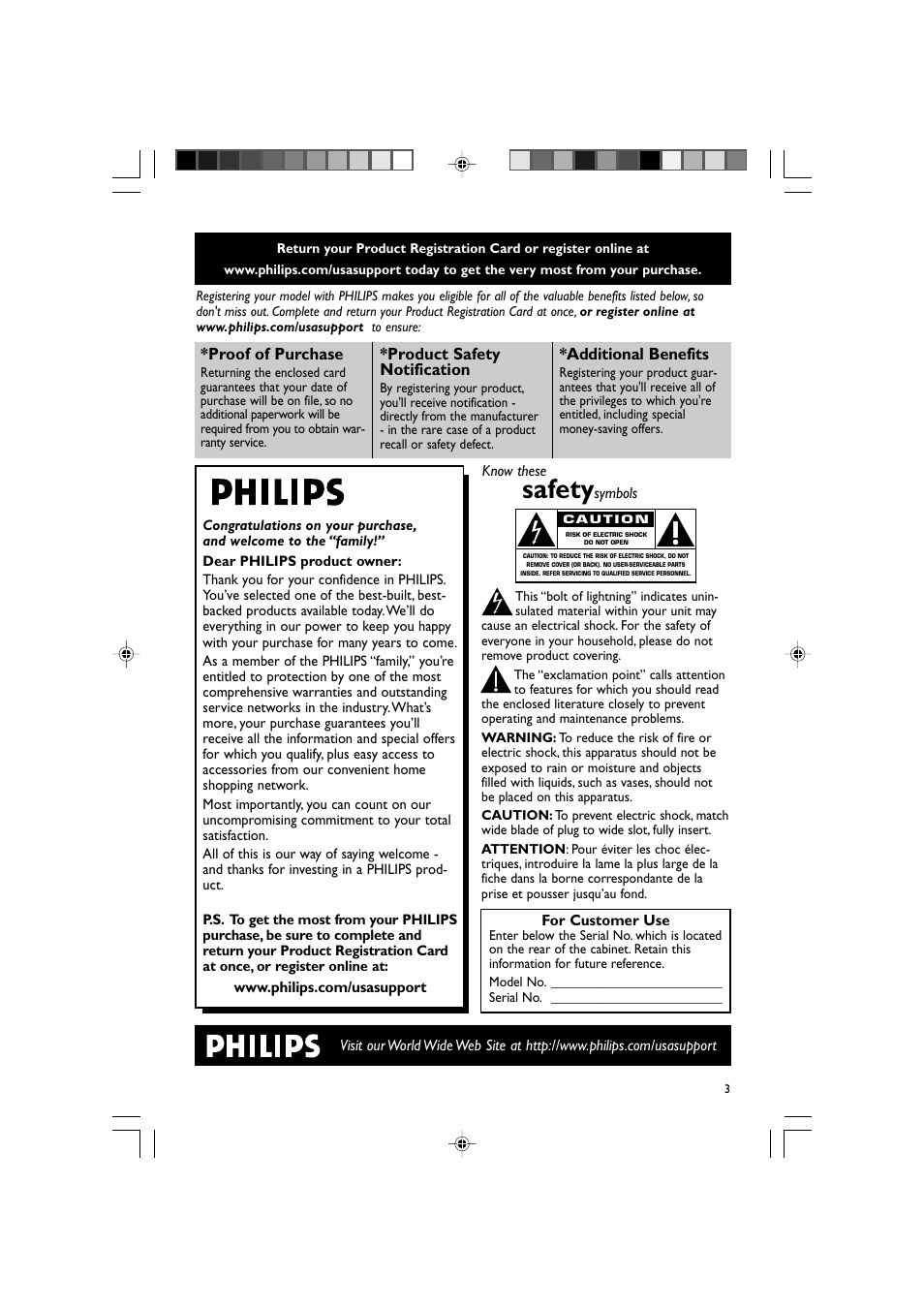 Safety, Proof of purchase, Product safety notification | Additional benefits | Philips DVD Micro Theater MCD139 User Manual | Page 3 / 39