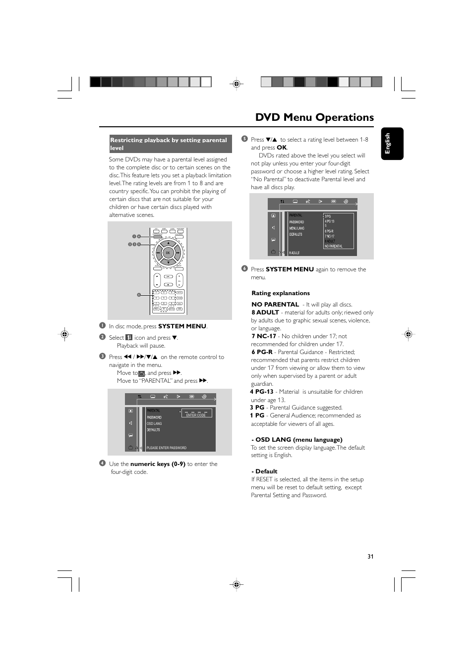 Dvd menu operations | Philips DVD Micro Theater MCD139 User Manual | Page 31 / 39