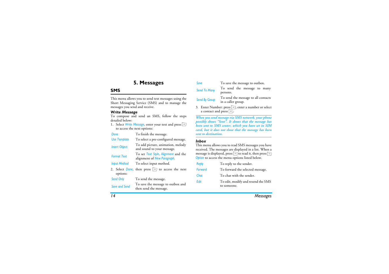 Messages | Philips Mobile Phone CTS660BLK S660 User Manual | Page 15 / 57