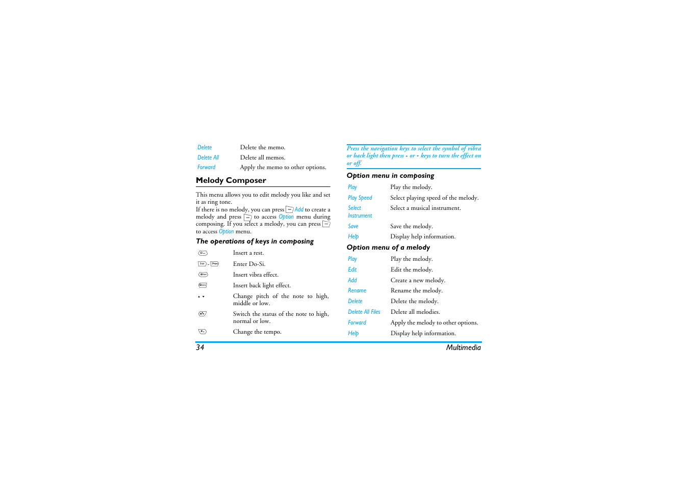 Melody composer | Philips Mobile Phone CTS660BLK S660 User Manual | Page 35 / 57