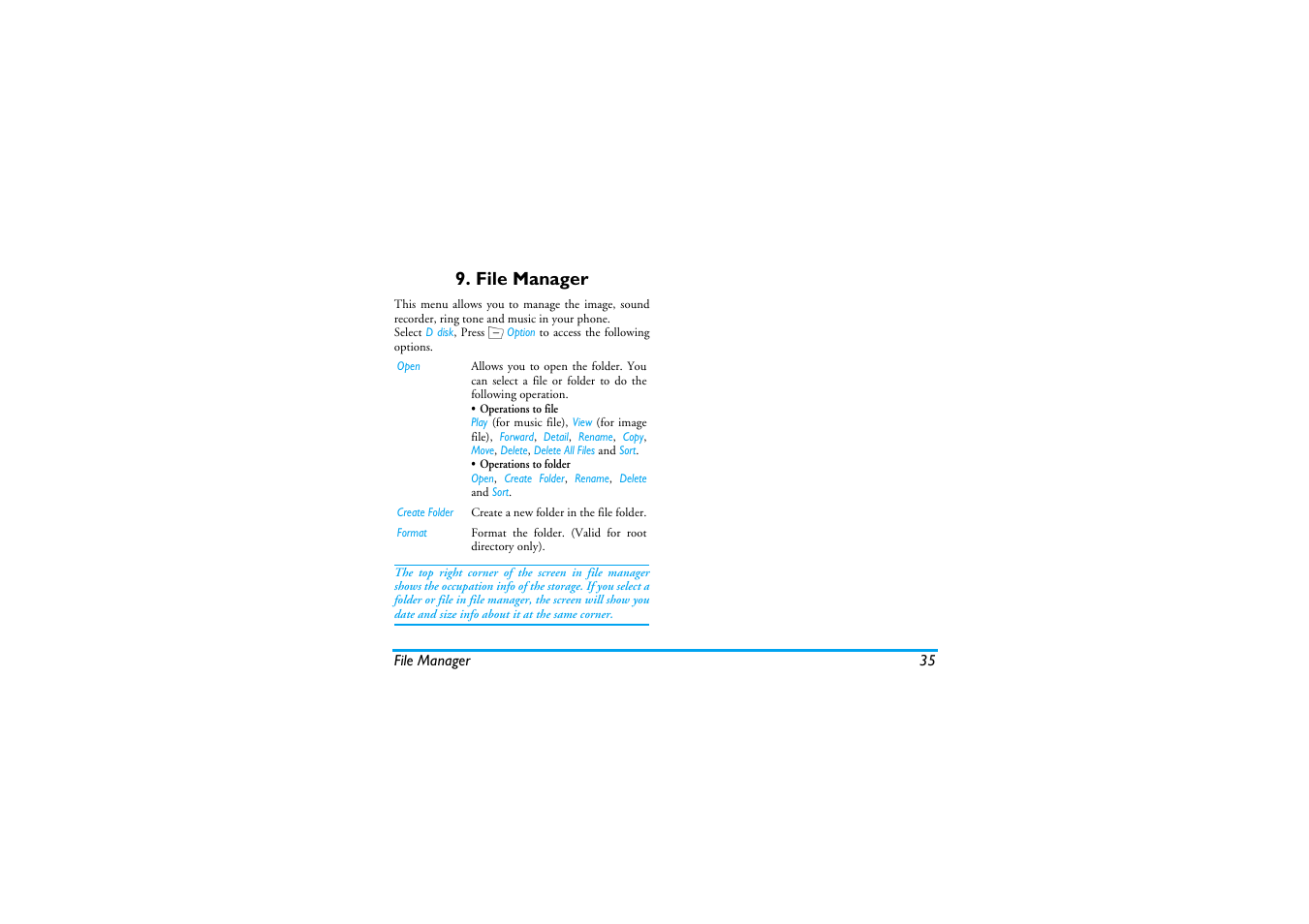 File manager | Philips Mobile Phone CTS660BLK S660 User Manual | Page 36 / 57