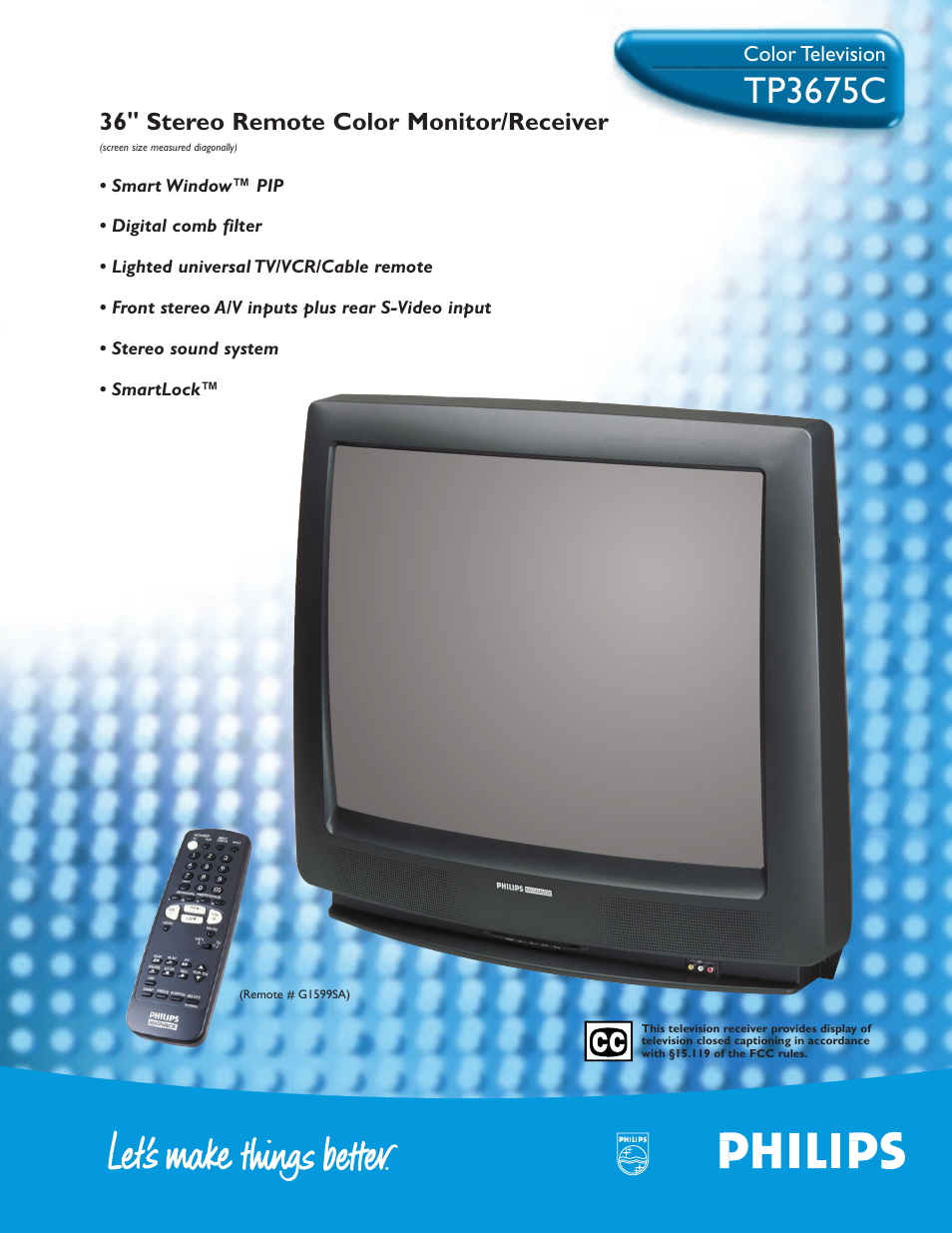 Philips TP3675C User Manual | 2 pages