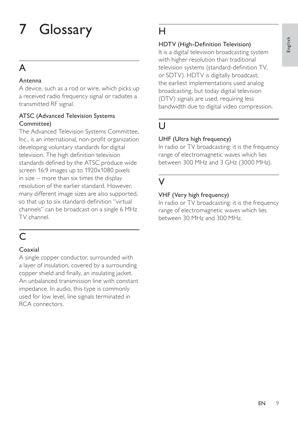 7 glossary | Philips SDV2225T-27 User Manual | Page 9 / 10