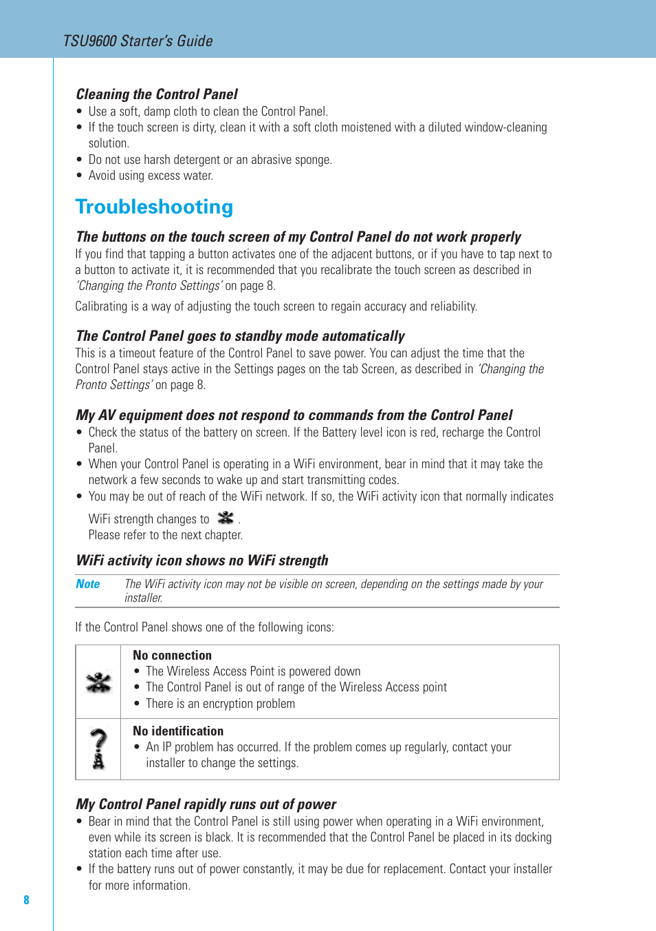 Troubleshooting | Philips TSU9600-37 User Manual | Page 8 / 14