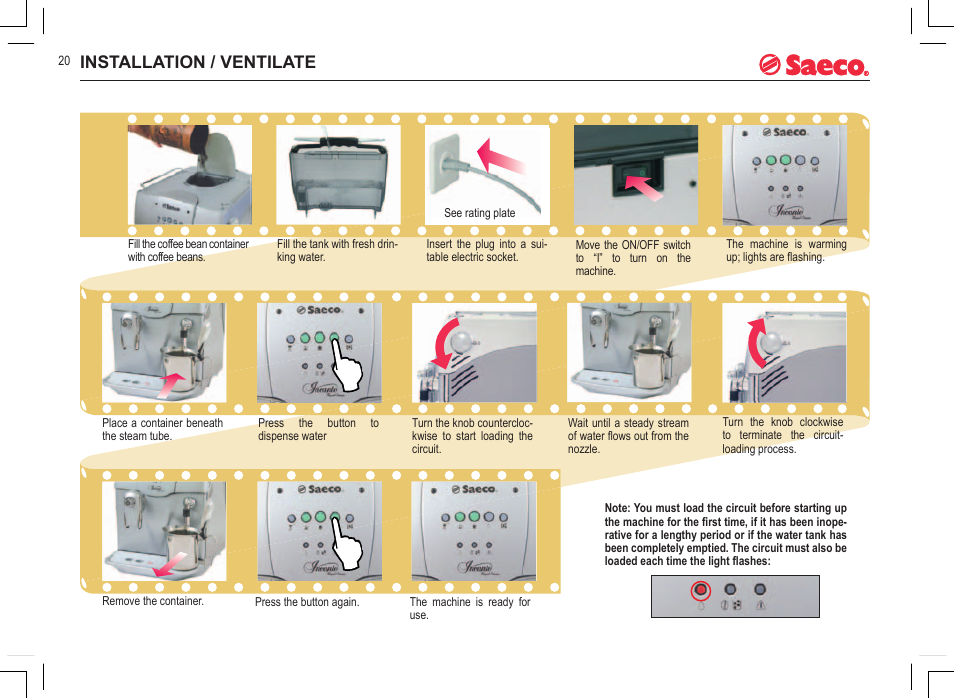 Installation / ventilate | Philips 740808051 User Manual | Page 20 / 100