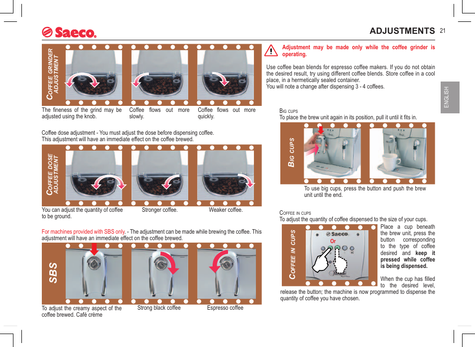 Adjustments | Philips 740808051 User Manual | Page 21 / 100