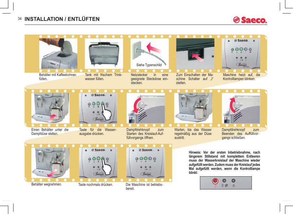 Installation / entlüften | Philips 740808051 User Manual | Page 34 / 100