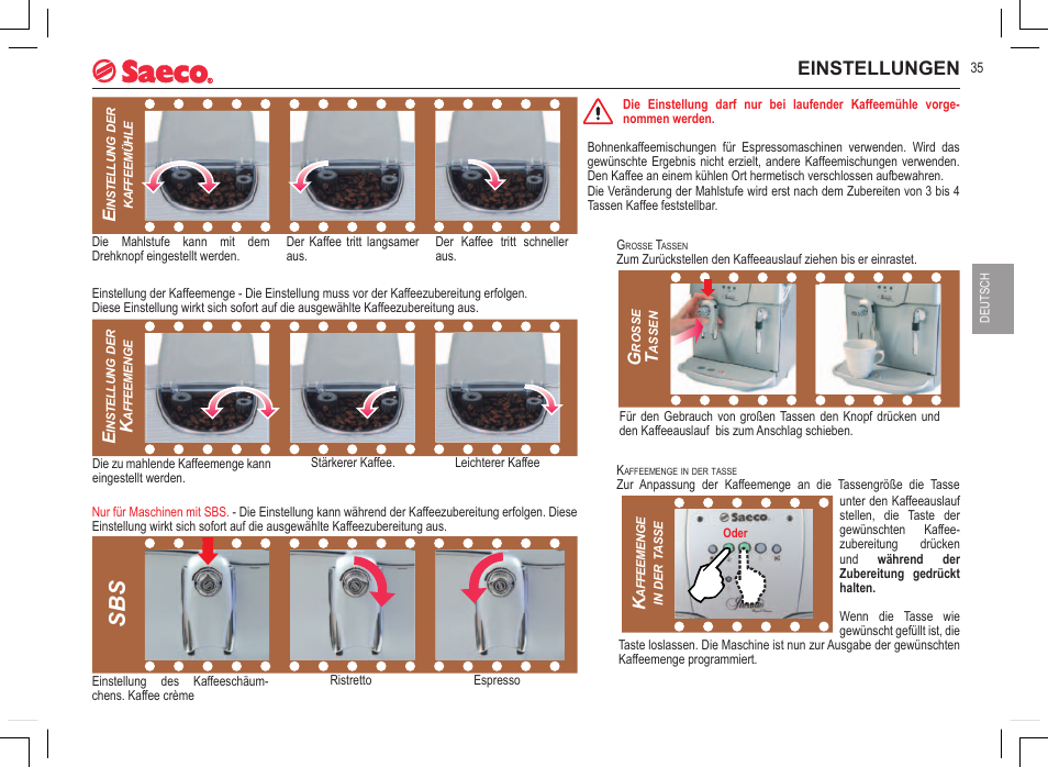 Einstellungen | Philips 740808051 User Manual | Page 35 / 100