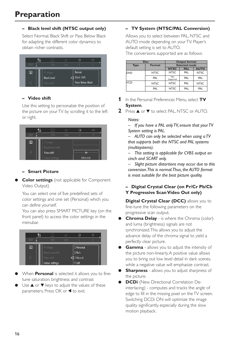 Preparation | Philips SACD-DVD Player User Manual | Page 16 / 36