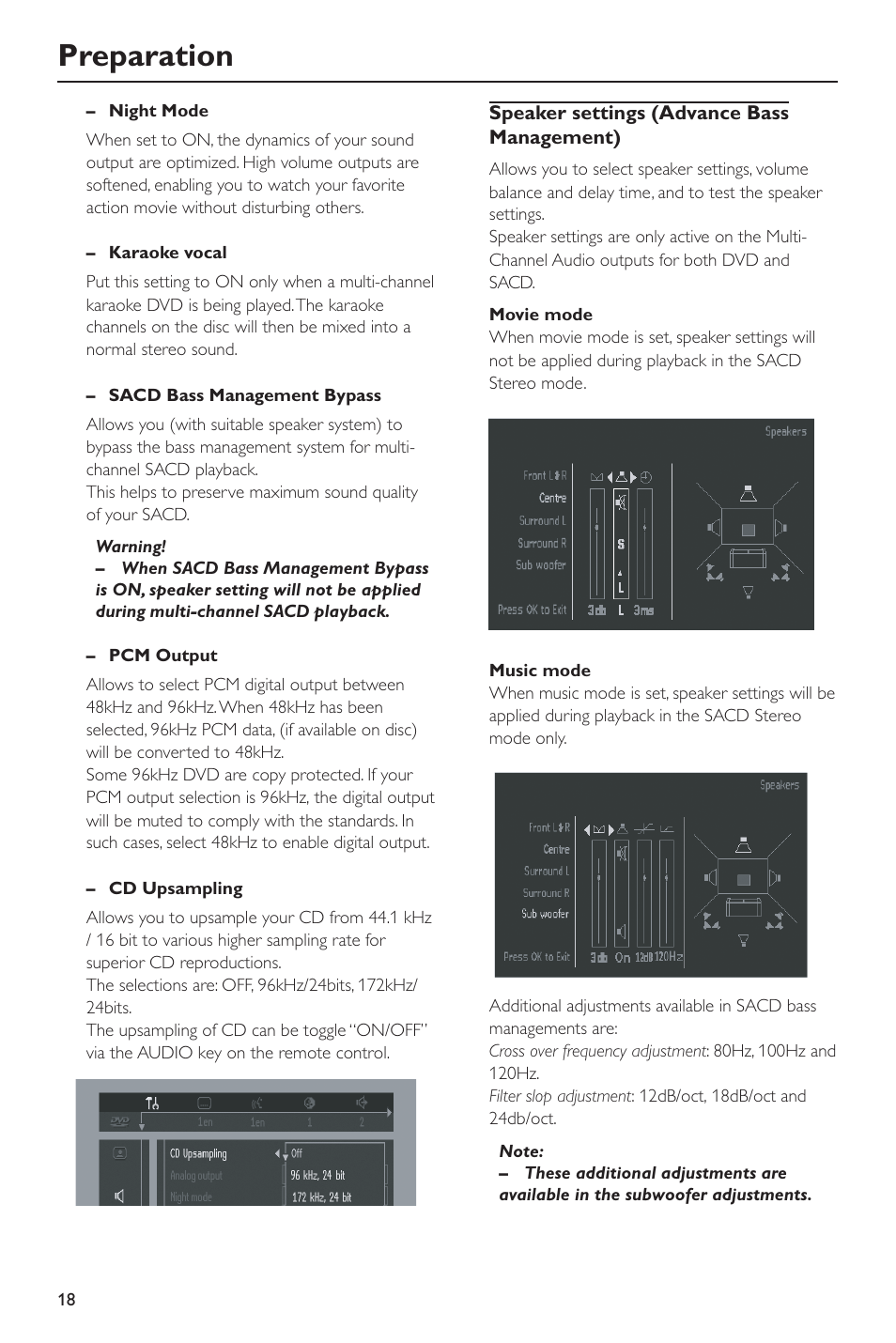 Preparation | Philips SACD-DVD Player User Manual | Page 18 / 36