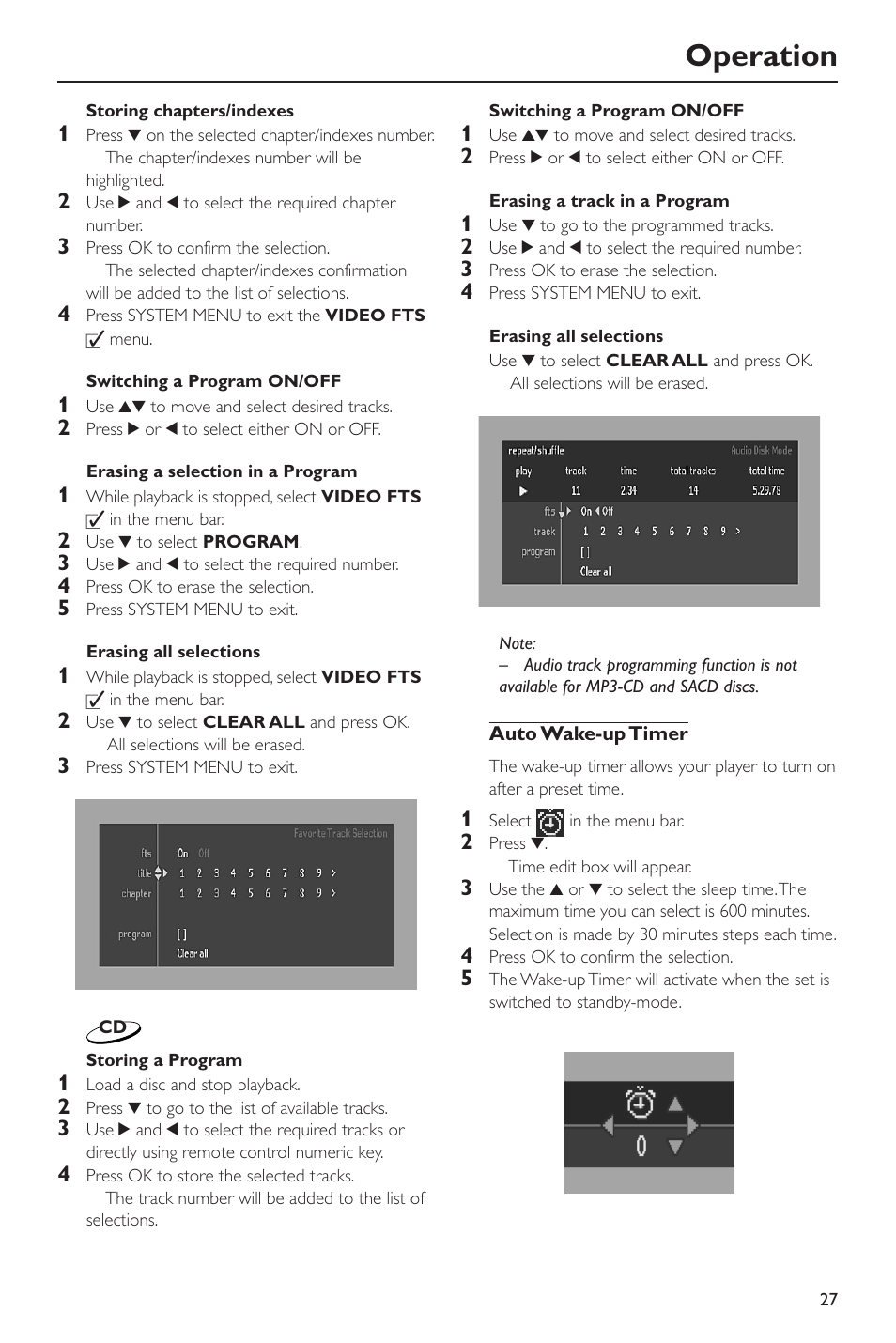 Operation | Philips SACD-DVD Player User Manual | Page 27 / 36
