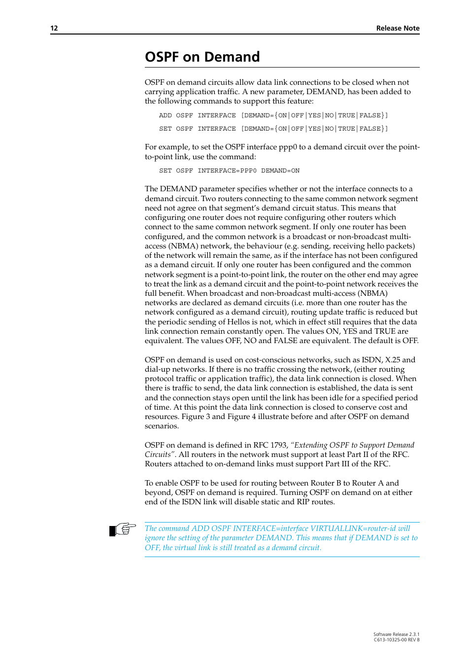 Ospf on demand | Allied Telesis AR300 series User Manual | Page 12 / 36