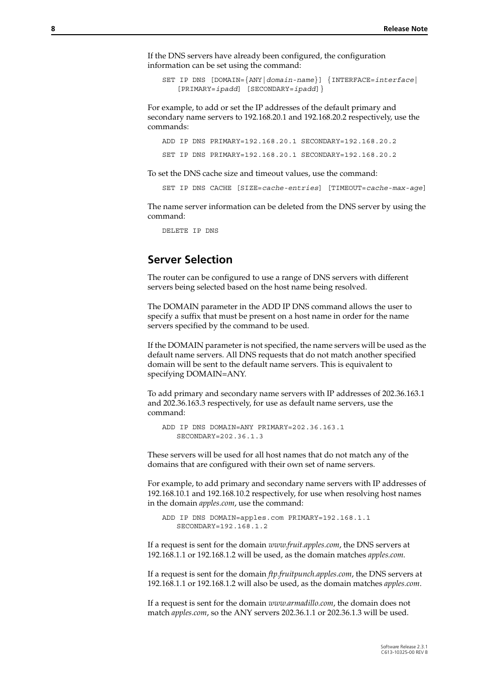 Server selection | Allied Telesis AR300 series User Manual | Page 8 / 36