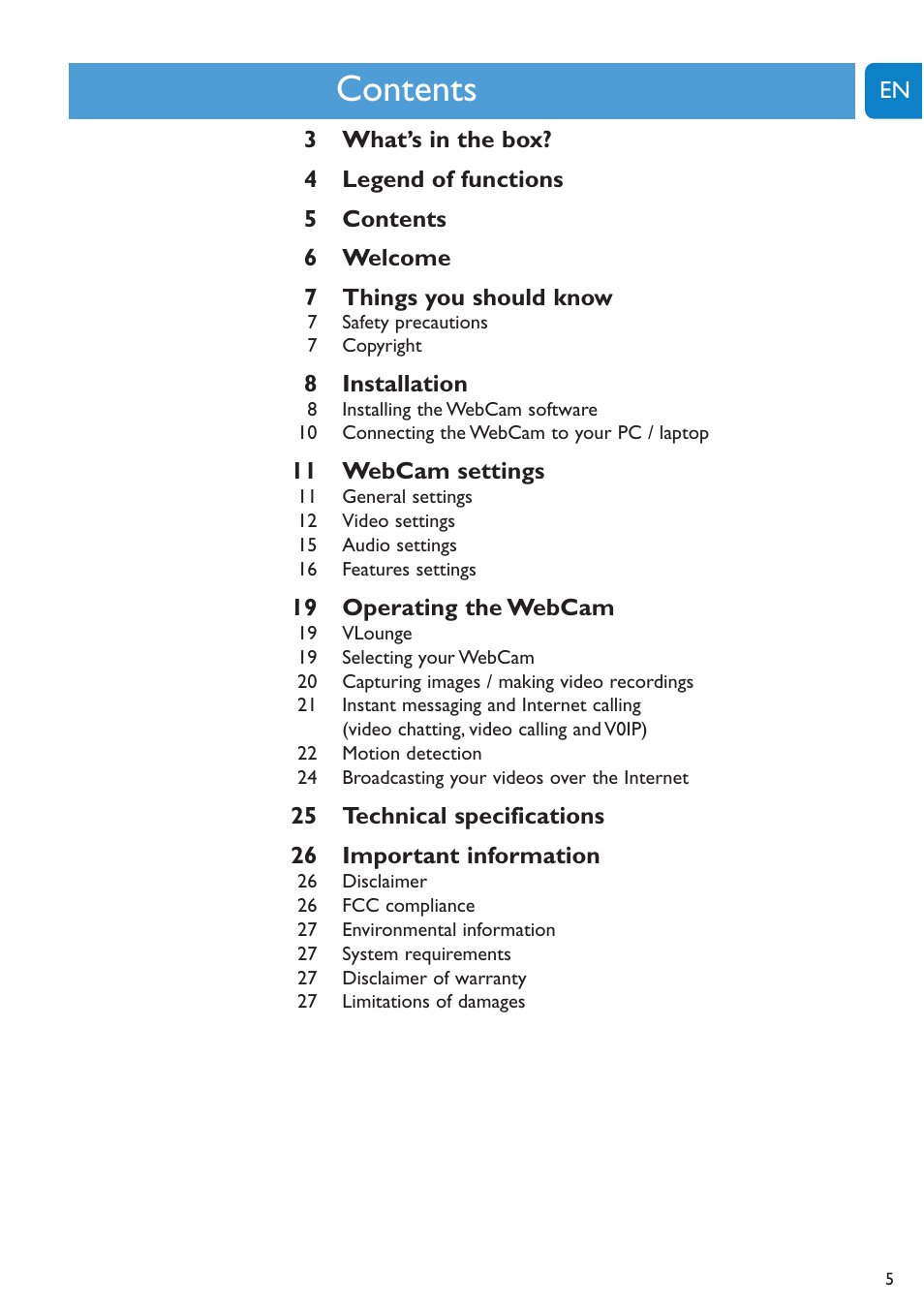 Philips SPC620NC-27 User Manual | Page 5 / 28