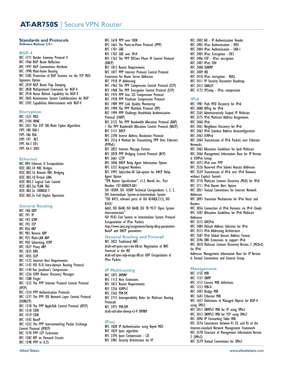 At-ar750s | secure vpn router | Allied Telesis AT AR750S AT-AR750S User Manual | Page 3 / 5