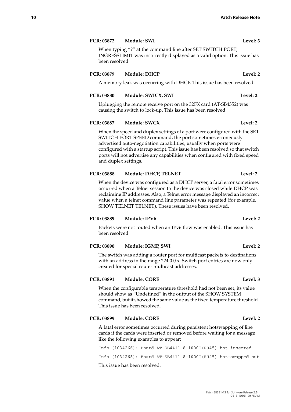 Allied Telesis SB251-13 User Manual | Page 10 / 66