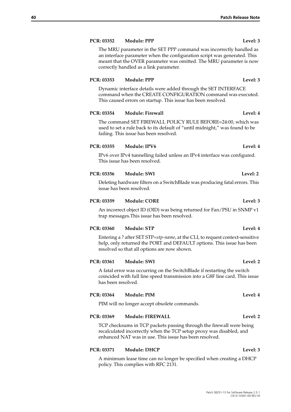 Allied Telesis SB251-13 User Manual | Page 40 / 66