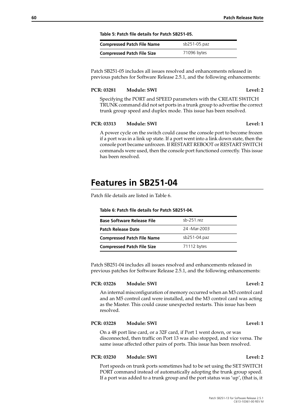 Features in sb251-04 | Allied Telesis SB251-13 User Manual | Page 60 / 66