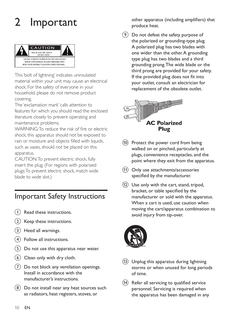 2 use your blu-ray disc/ dvd player, Basic play control, 2 important | Important safety instructions | Philips BDP2105-F7 User Manual | Page 10 / 31