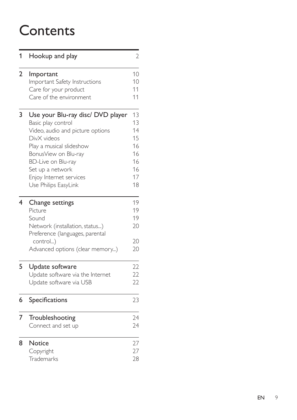 Philips BDP2105-F7 User Manual | Page 9 / 31